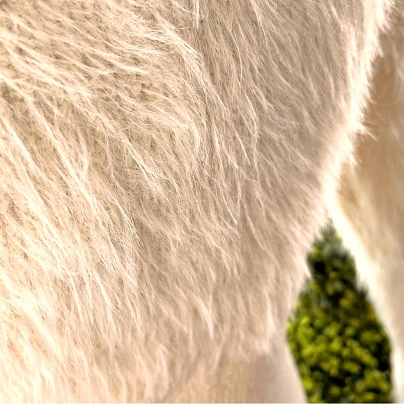 Zara Faux Fur Jacket Ivory Size Medium NWT - Picture 9 of 16